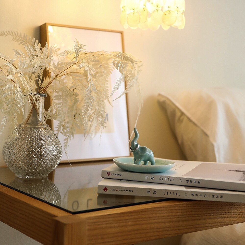 Celadon Ring Holder Dish | Elephant Ring Dish | Wedding Gift | Bridesmaid Gift | Personalized Jewelry Holder | Ceramic Trinket Tray