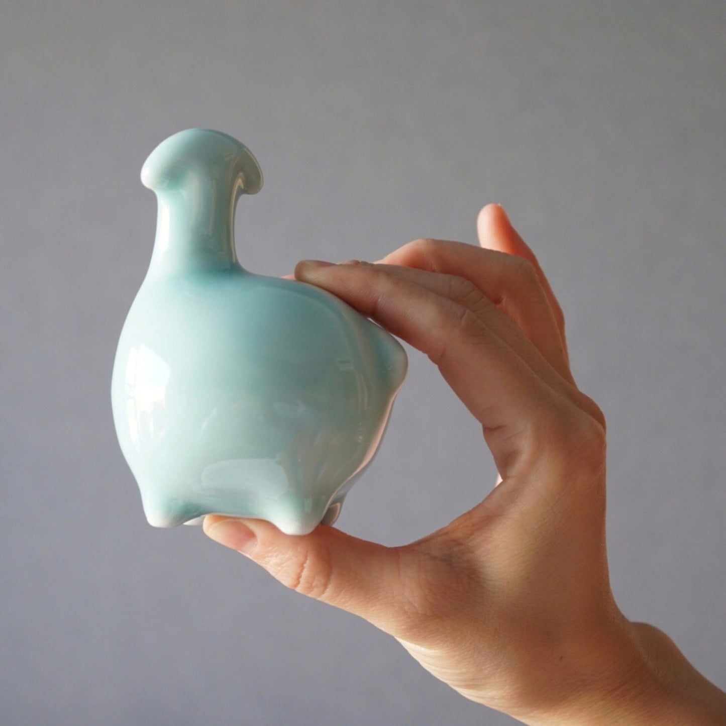 Ceramic Sheep Statue - Shiny Blue Standing sheep Statue - Sheep Figurines,Small  Animal Statues Handmade Sculpture Ornaments  (3.5” x 2.5”)