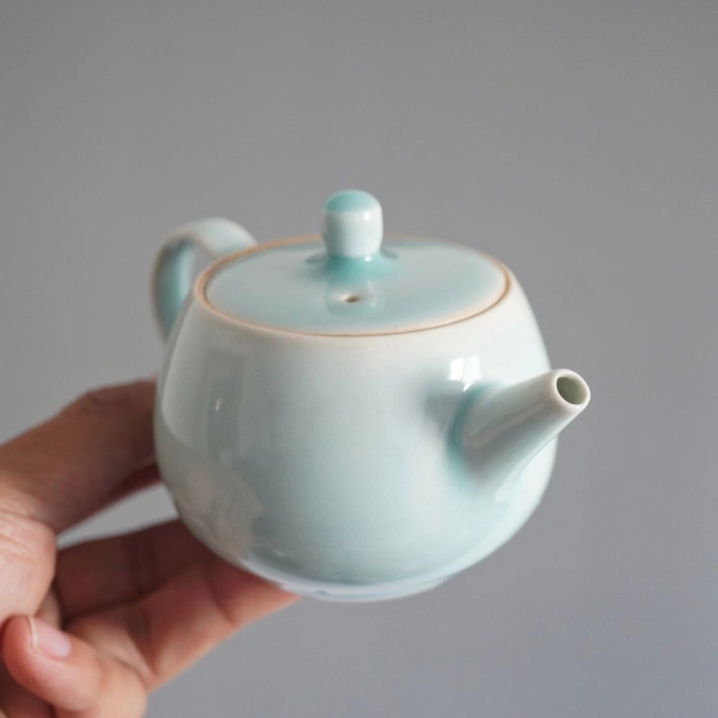 CELADON Minimal Handmade Ceramic Teapot,   Chinese Japanese Teapot, Housewarming Gift For Tea Lover