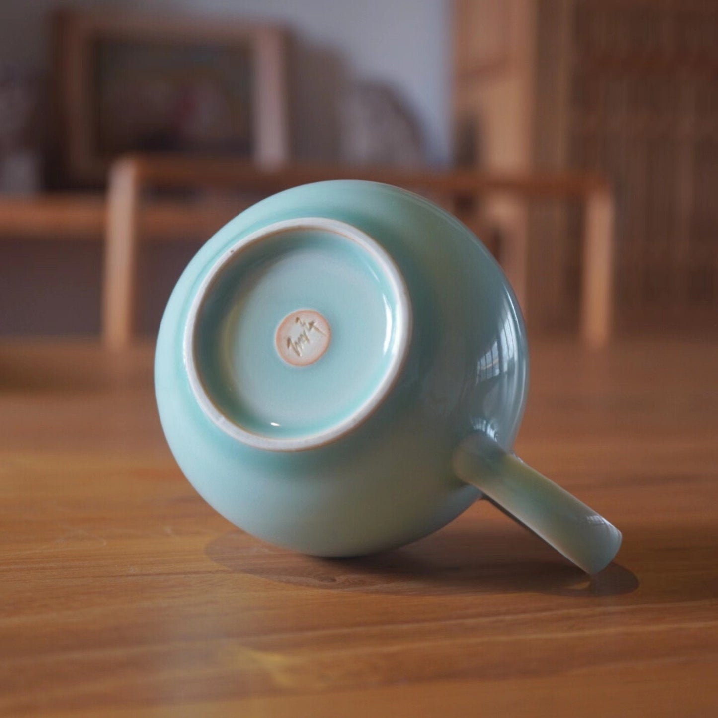 CELADON Minimal Handmade Ceramic Teapot,   Chinese Japanese Teapot, Housewarming Gift For Tea Lover