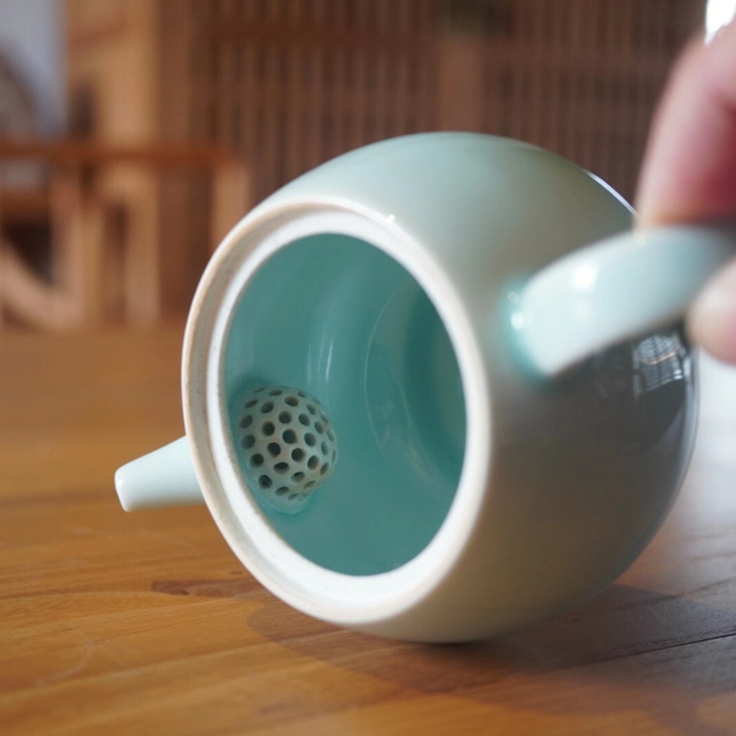 CELADON Minimal Handmade Ceramic Teapot,   Chinese Japanese Teapot, Housewarming Gift For Tea Lover