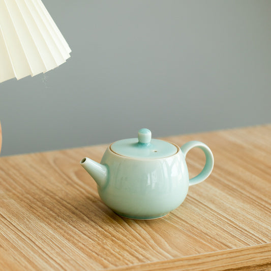 CELADON Minimal Handmade Ceramic Teapot,   Chinese Japanese Teapot, Housewarming Gift For Tea Lover