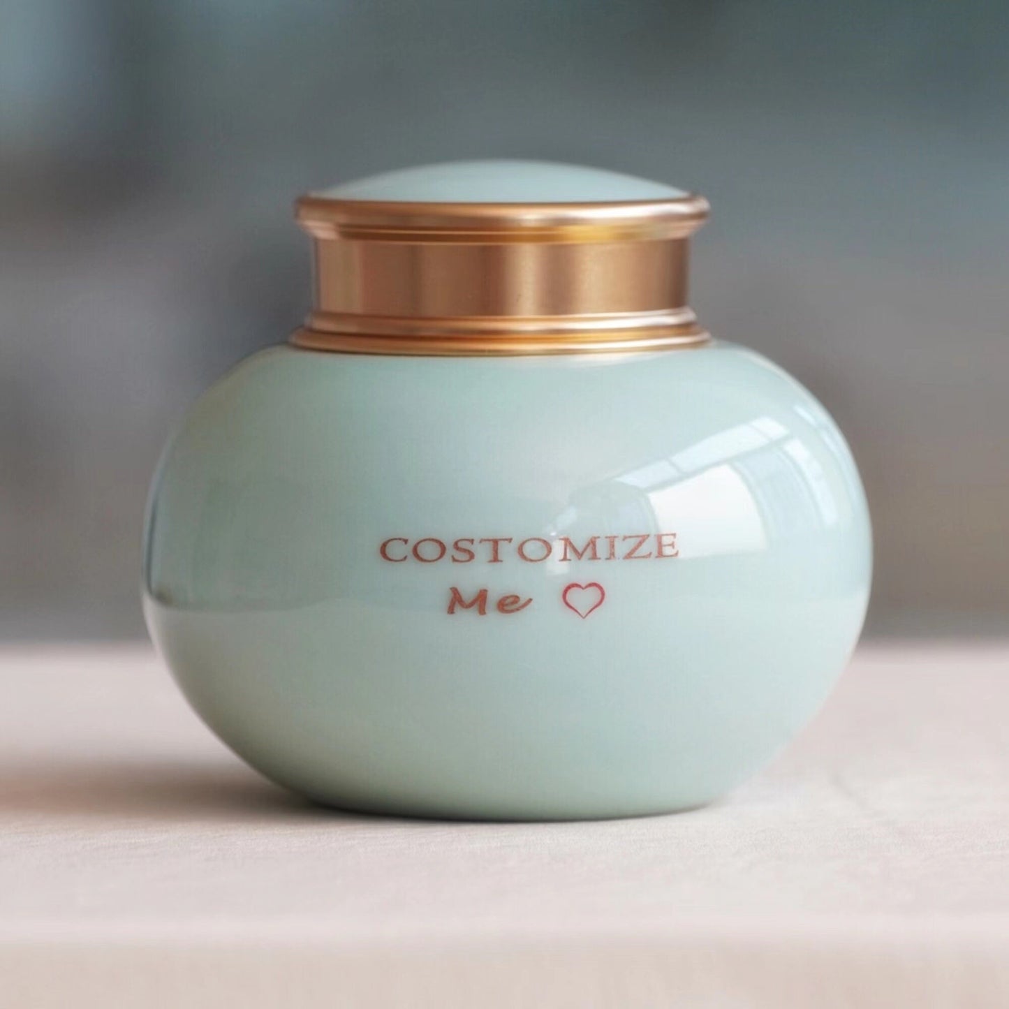 Pet Urn 750ml (25.36oz), Premium Ceramic Pet Cremation Urn with Golden Lid, Memorial Urn for Dogs and Cats, Keepsake for Ashes