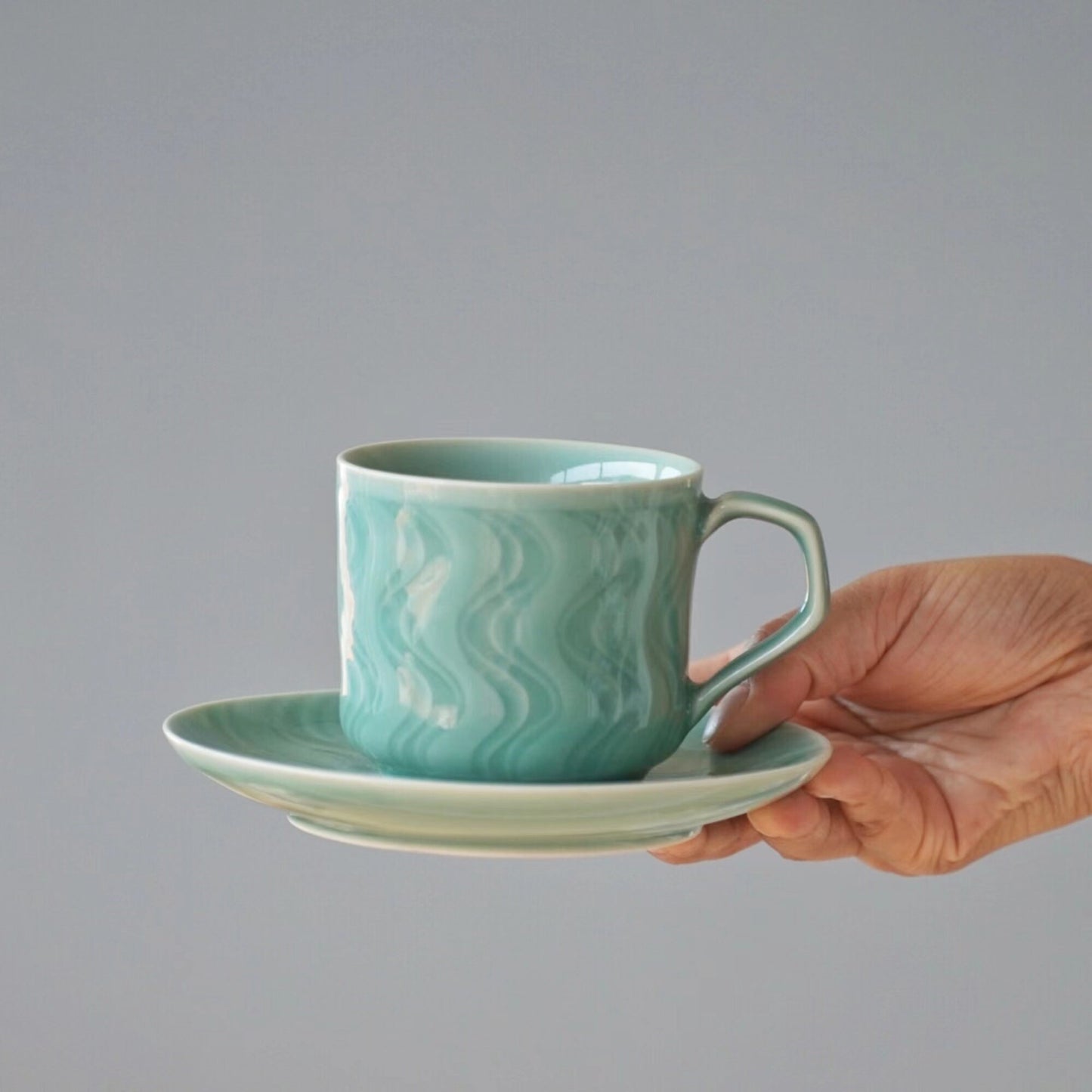 Ceramic Espresso Cup and Saucer Set,Small  Japanese minimalist  Luxury Coffee cup,Gift for Mom,Coffee lover