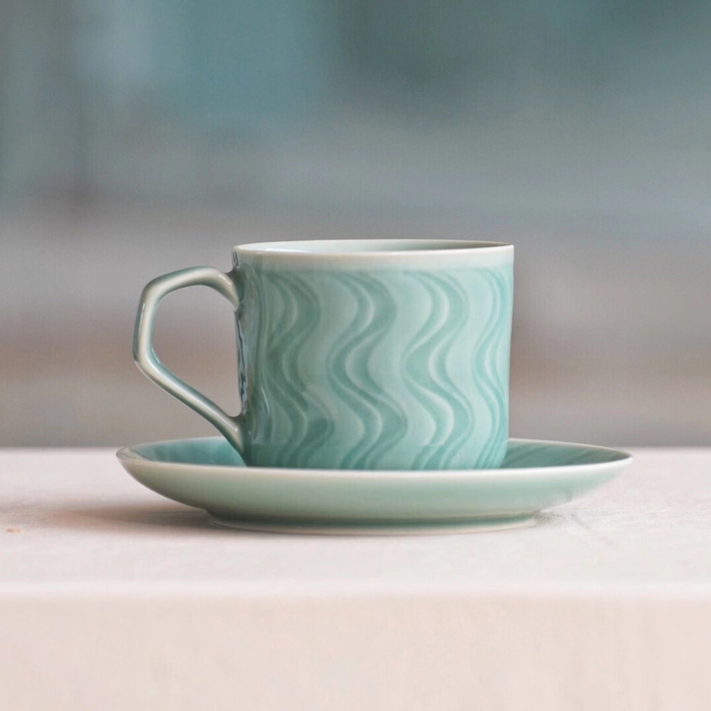 Ceramic Espresso Cup and Saucer Set,Small  Japanese minimalist  Luxury Coffee cup,Gift for Mom,Coffee lover