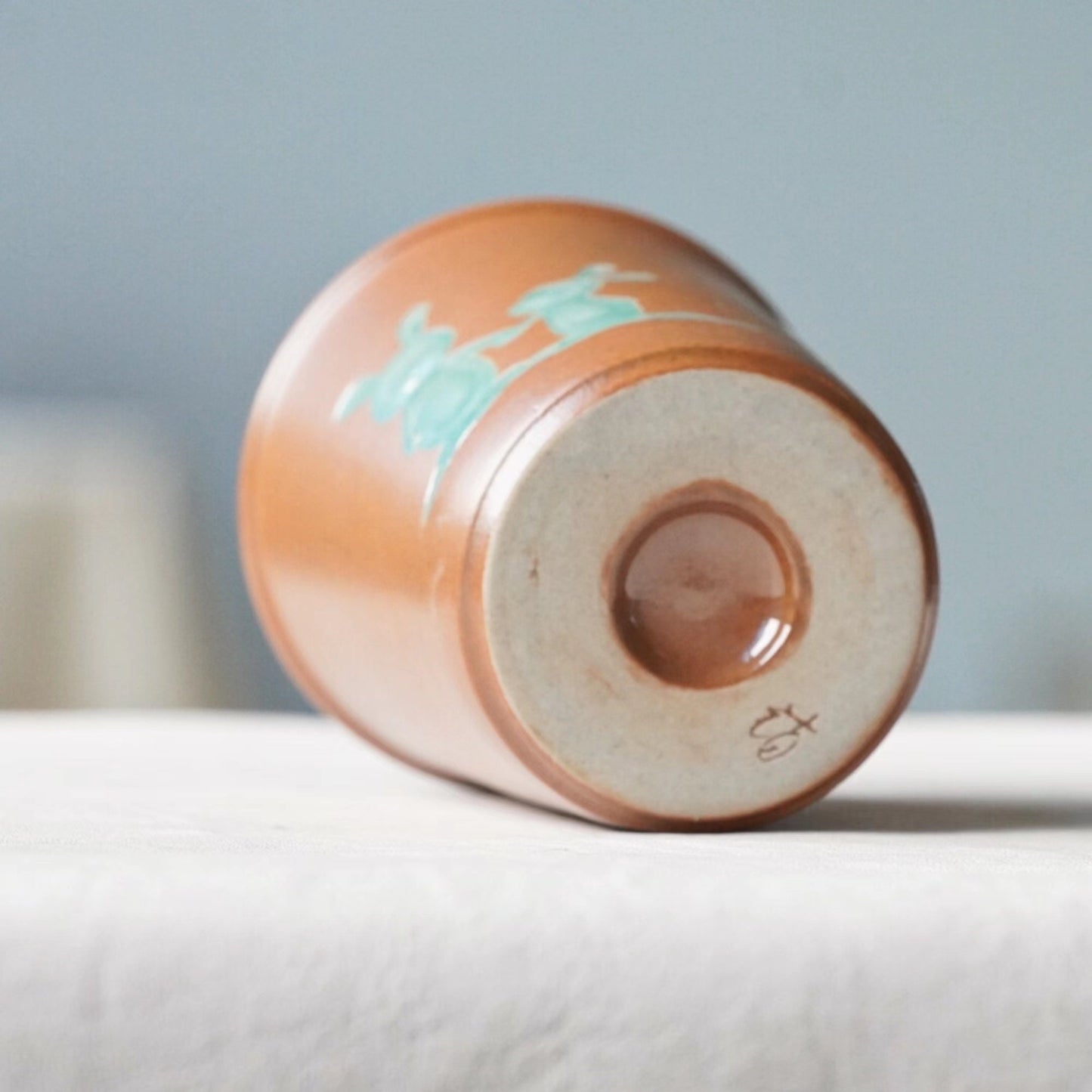 Handmade Ceramic Mug | Rabbit Engraved Tea Cup | 300ml Pottery Cup | Rustic Coffee Mug | Unique Gift for Tea Lovers |