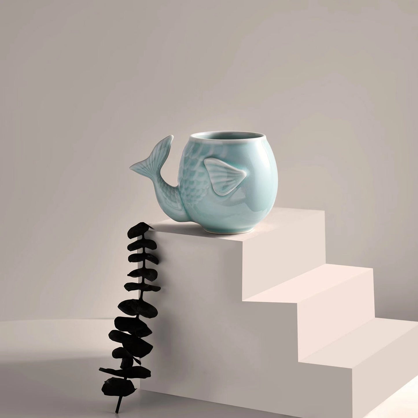 Handcrafted Whale Tail Ceramic Mug, 9.5oz Coffee Cup, Ocean Lover Gift, Cute Animal Mug, Unique Tea Cup, Gift for Her， Coastal Decor Mug