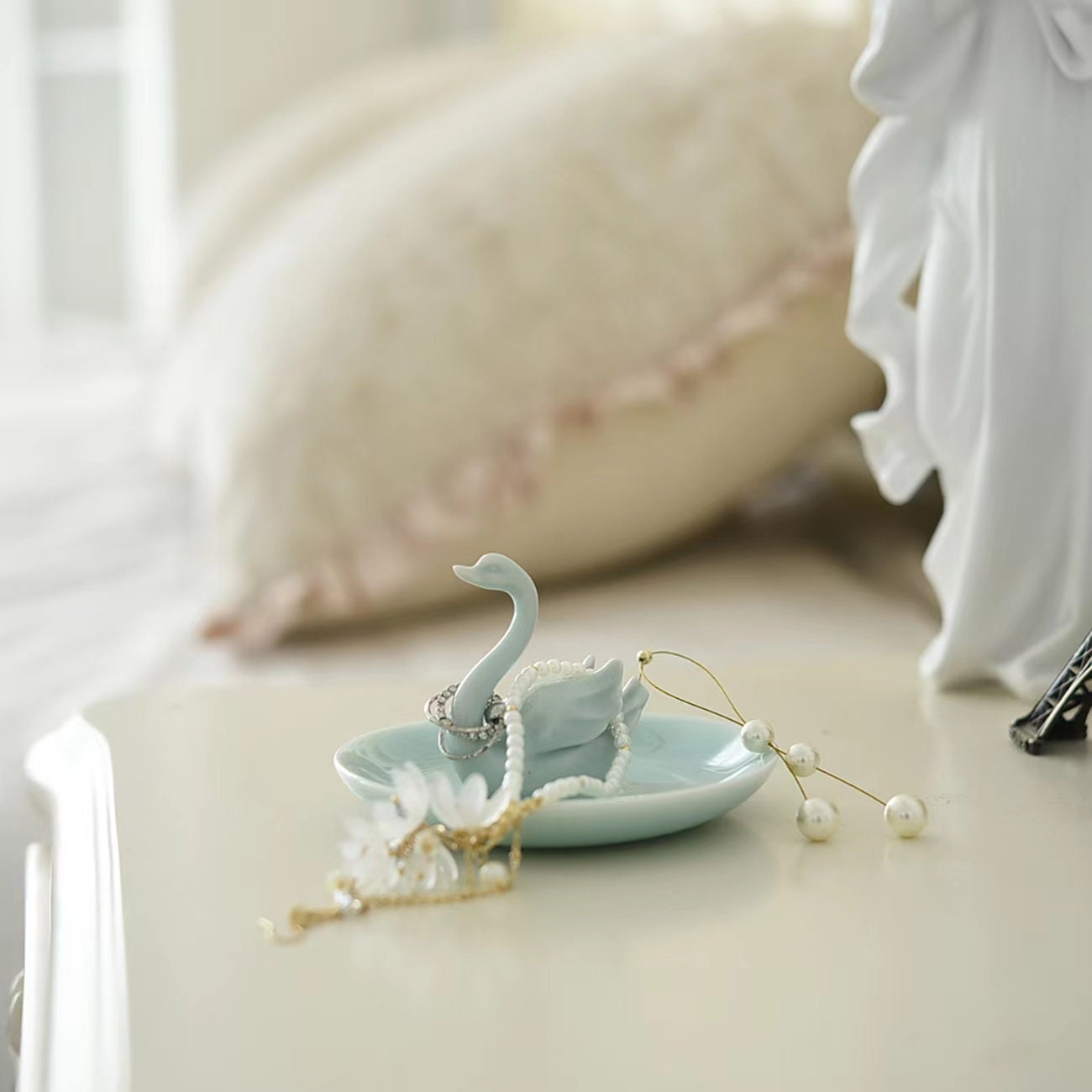 Celadon Ring Holder Dish | Elephant Ring Dish | Wedding Gift | Bridesmaid Gift | Personalized Jewelry Holder | Ceramic Trinket Tray