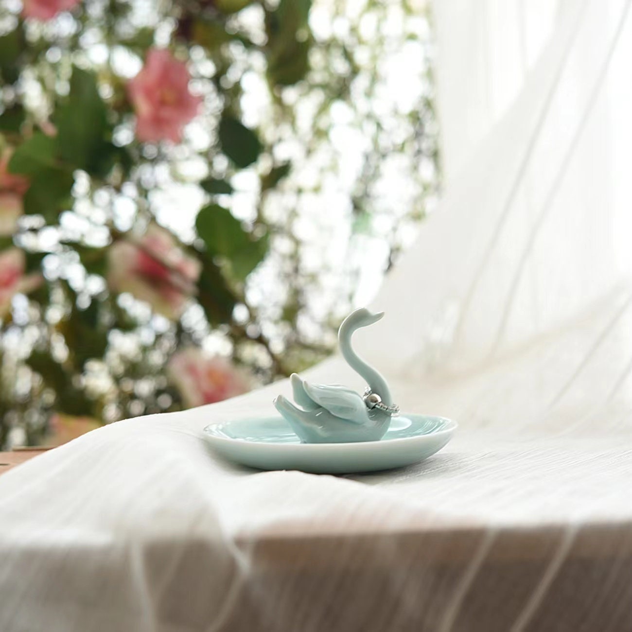 Celadon Ring Holder Dish | Elephant Ring Dish | Wedding Gift | Bridesmaid Gift | Personalized Jewelry Holder | Ceramic Trinket Tray