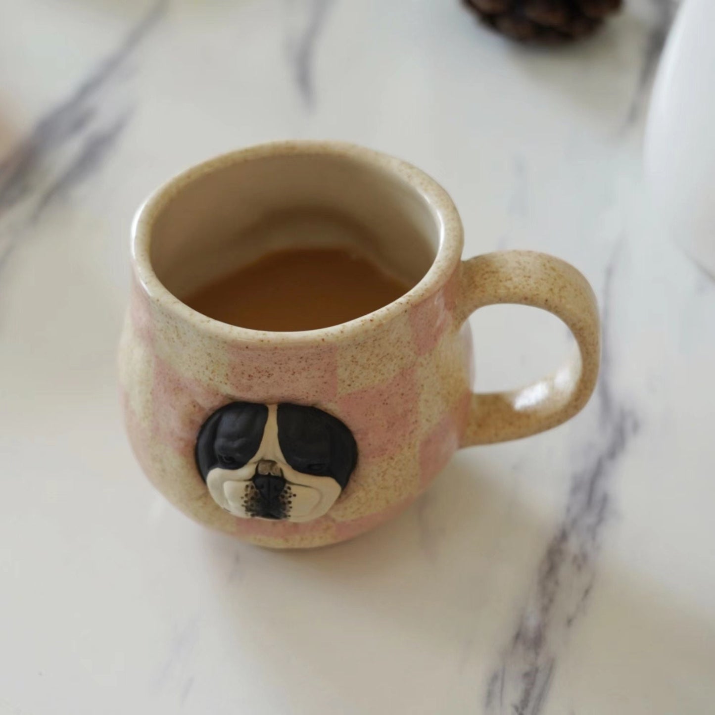 Handcrafted Bulldog Ceramic Mug, Coffee Cup, Dog Lover Gift, French Bulldog Mug, Rustic Tea Cup, Unique Coffee Mug, Gift for Mom or Dad