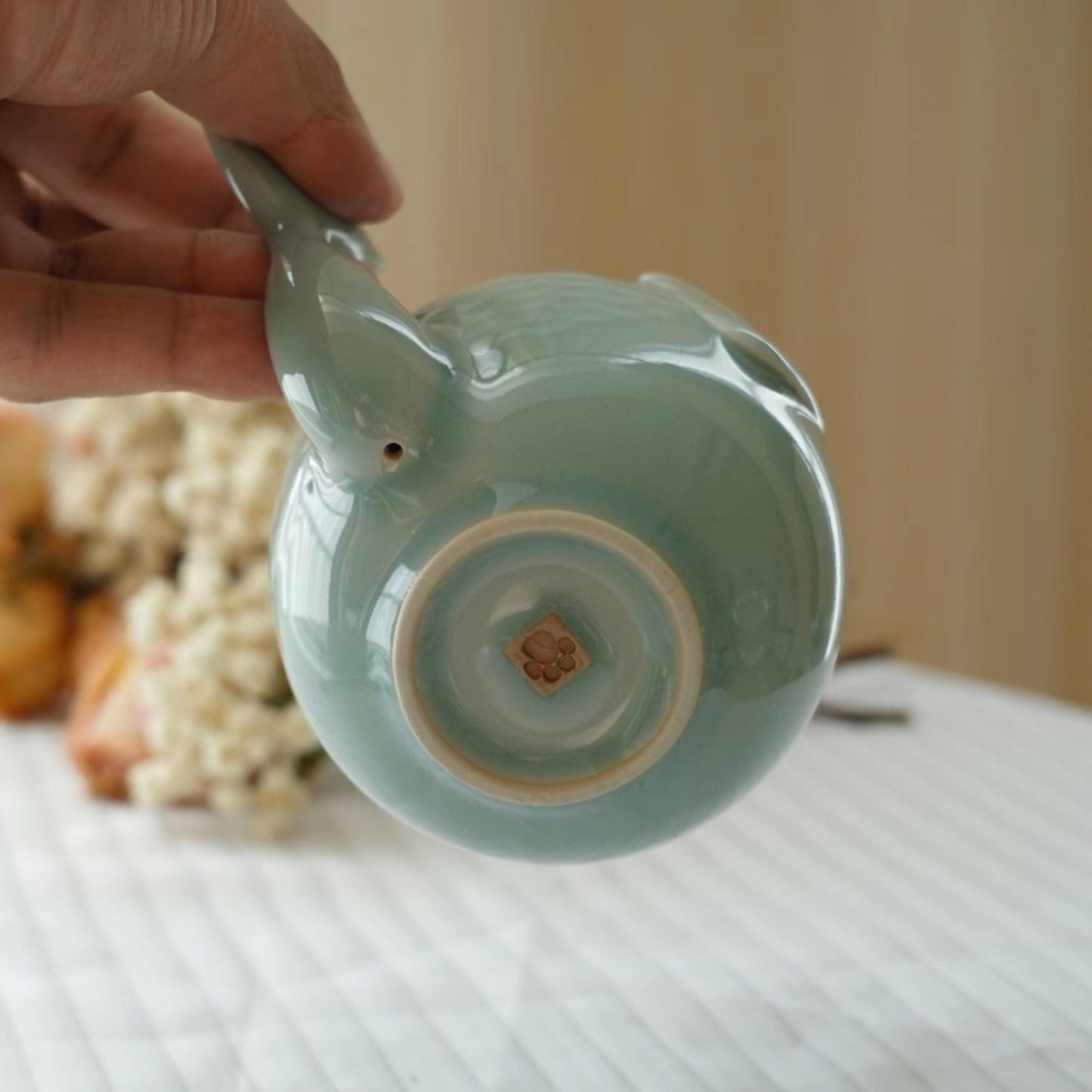 Handcrafted Whale Tail Ceramic Mug, 9.5oz Coffee Cup, Ocean Lover Gift, Cute Animal Mug, Unique Tea Cup, Gift for Her， Coastal Decor Mug