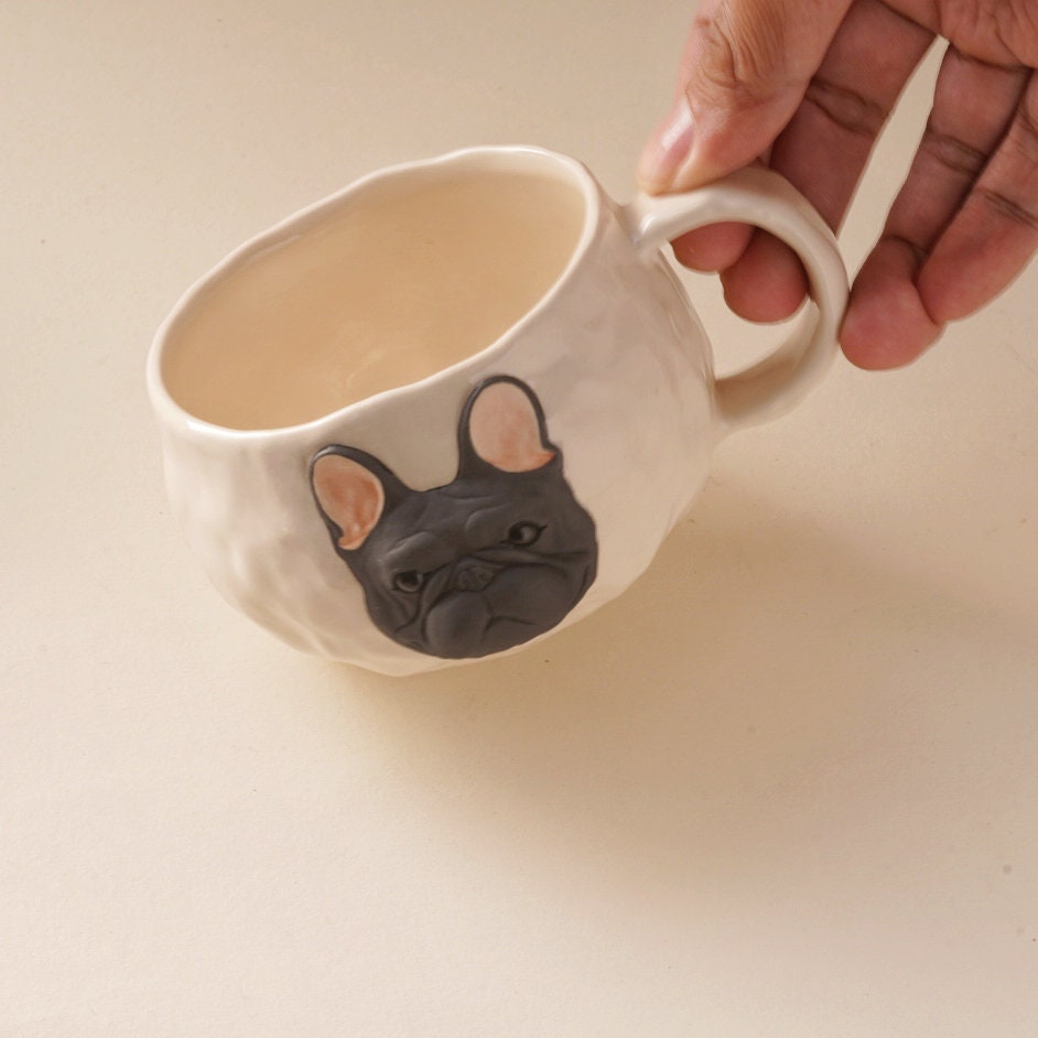 French Bulldog Espresso Cup | 7 OZ Handcrafted Ceramic Dog Mug | Unique Gift for Dog Lovers, Coffee Enthusiasts, Mom, Dad, Wife, Husband