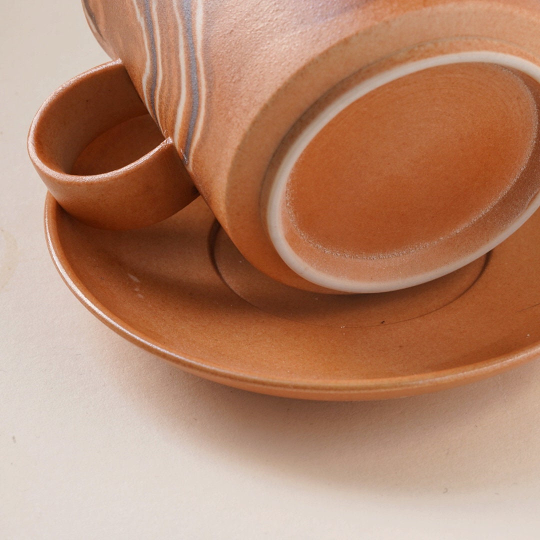 Ceramic Espresso Cups  With Saucer|Tea Cups Set| Unique Handmade Coffee Cup|Gifts For Espresso Lover|5oz