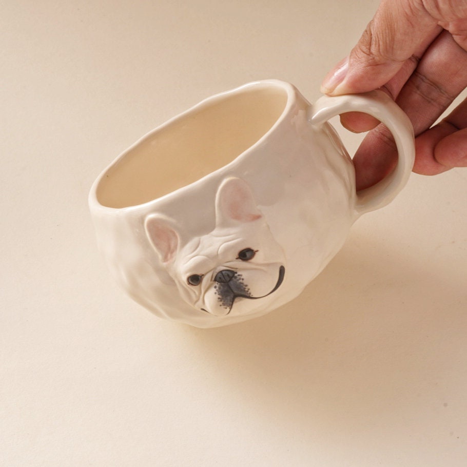 French Bulldog Espresso Cup | 7 OZ Handcrafted Ceramic Dog Mug | Unique Gift for Dog Lovers, Coffee Enthusiasts, Mom, Dad, Wife, Husband