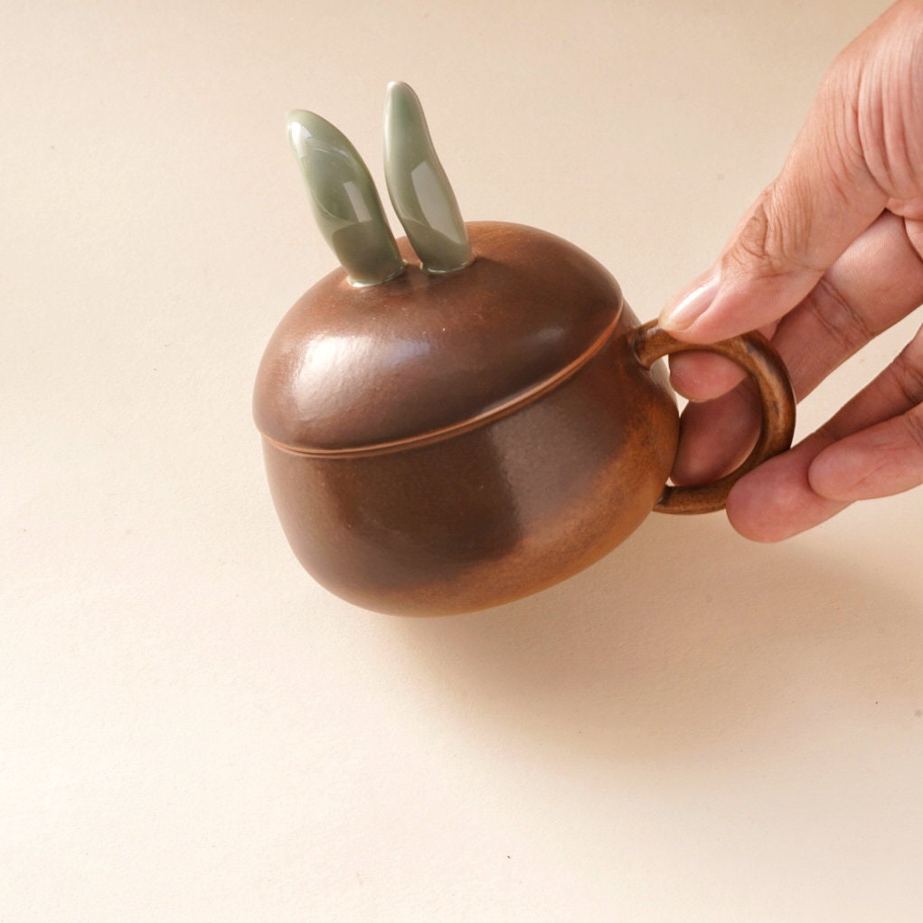 Handmade Mug with Name  | Custom Mug|Unique Ceramic Mug | Rabbit Gift| Rabbit Mug| Rabbit Lover Gift| Pet Rabbit Owner Gifts