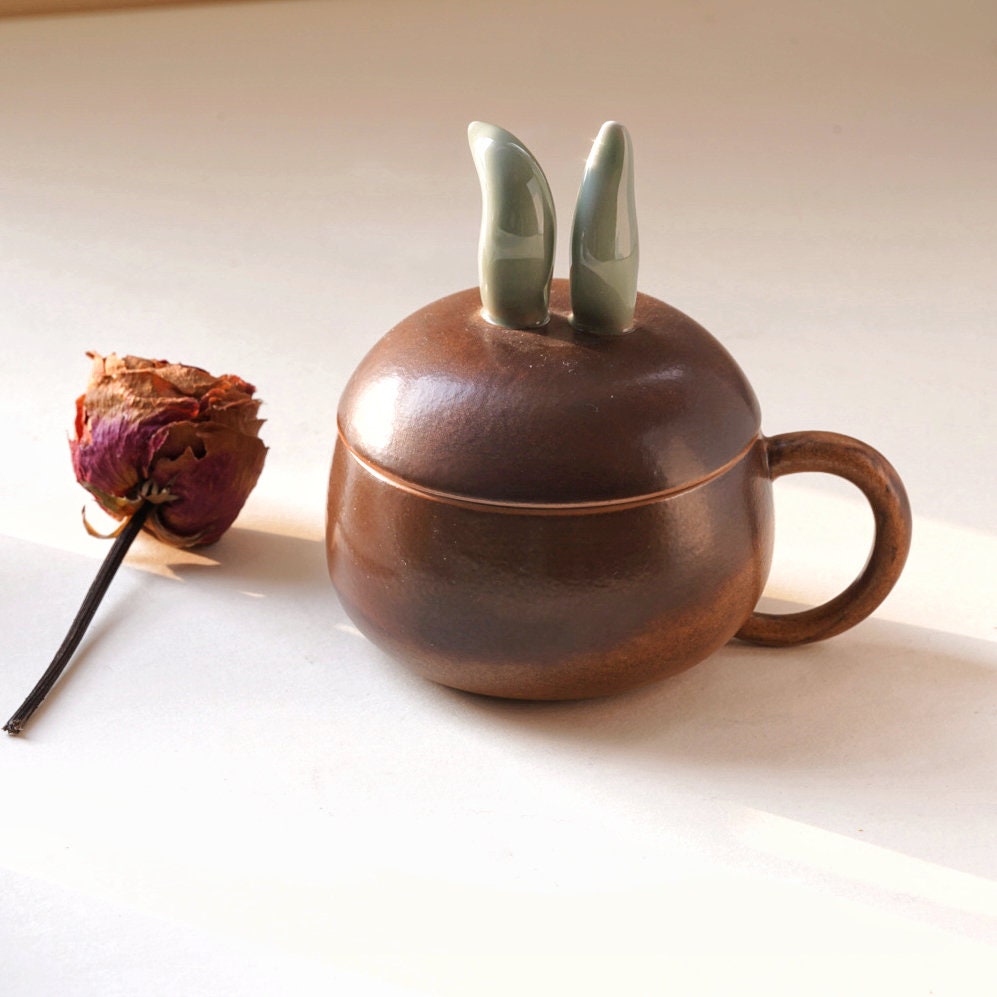 Handmade Mug with Name  | Custom Mug|Unique Ceramic Mug | Rabbit Gift| Rabbit Mug| Rabbit Lover Gift| Pet Rabbit Owner Gifts