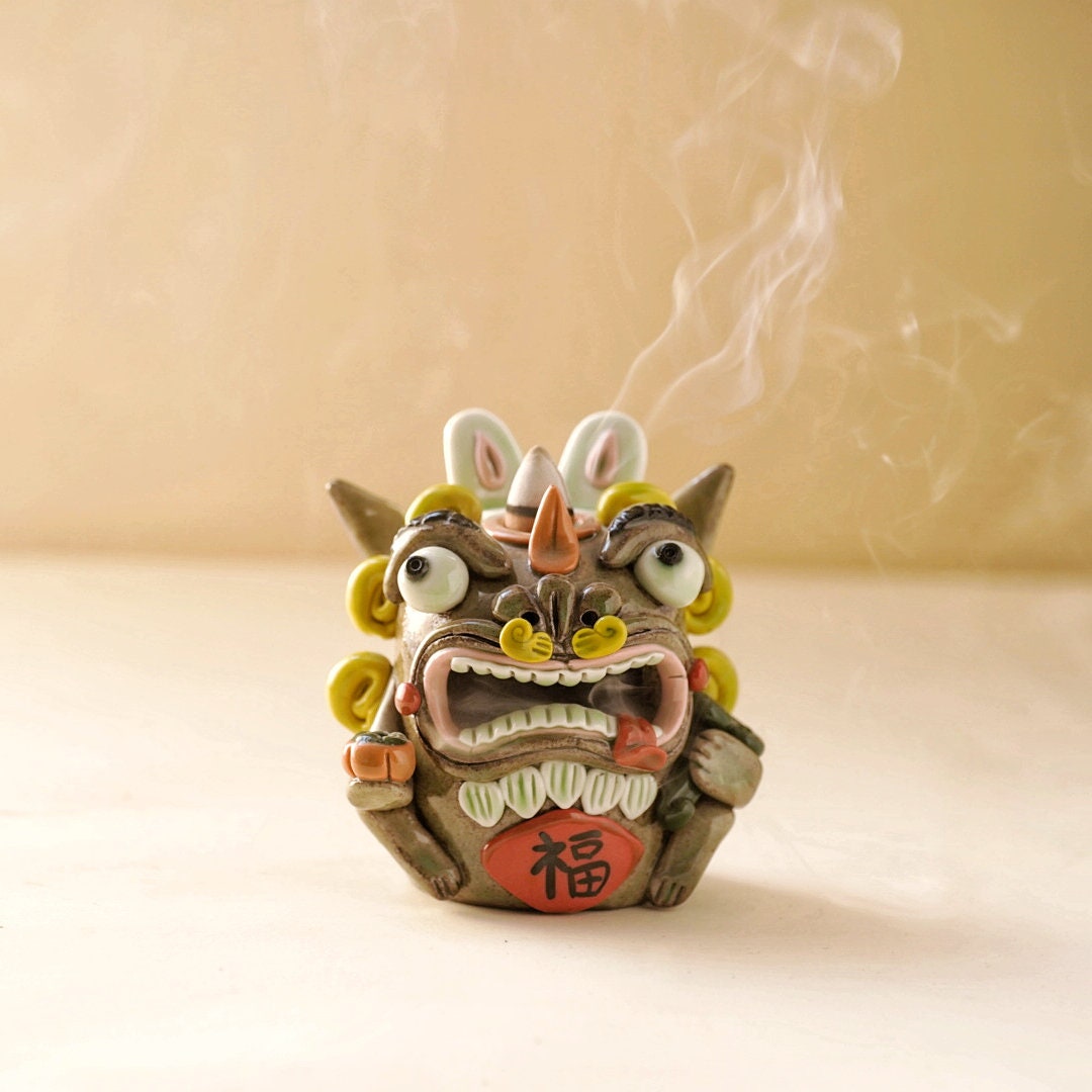 Mystical Pixiu Ceramic Incense Burner | Feng Shui Backflow Incense Holder | Unique Tea Pet | Aromatherapy Gift for Home & Office