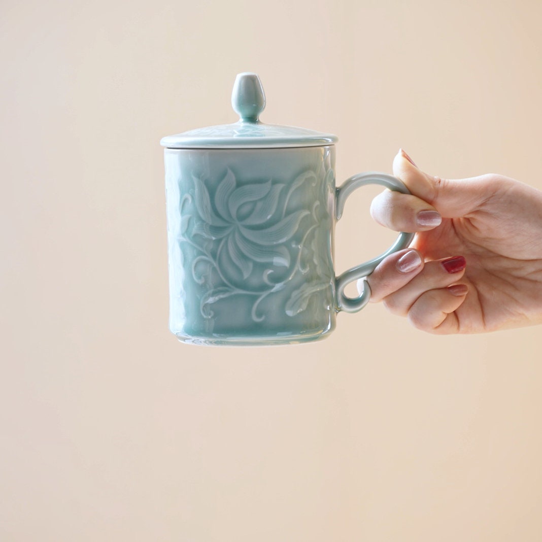 Ceramic Lotus Mug|Handmade Cup|Coffee Decor| Tea Mug|Handmade Pottery|Coffee Cup| Coffee Lover Gift Idea