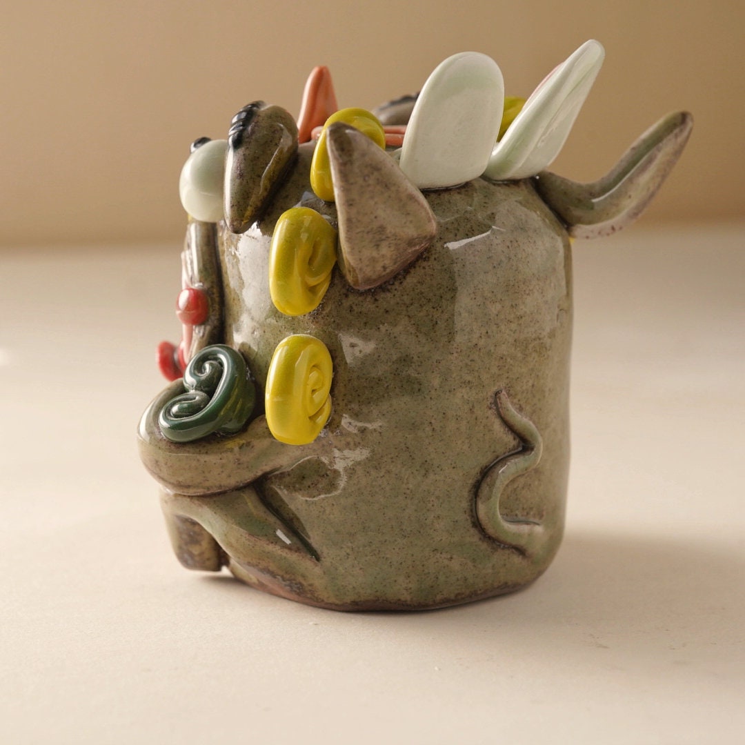 Mystical Pixiu Ceramic Incense Burner | Feng Shui Backflow Incense Holder | Unique Tea Pet | Aromatherapy Gift for Home & Office