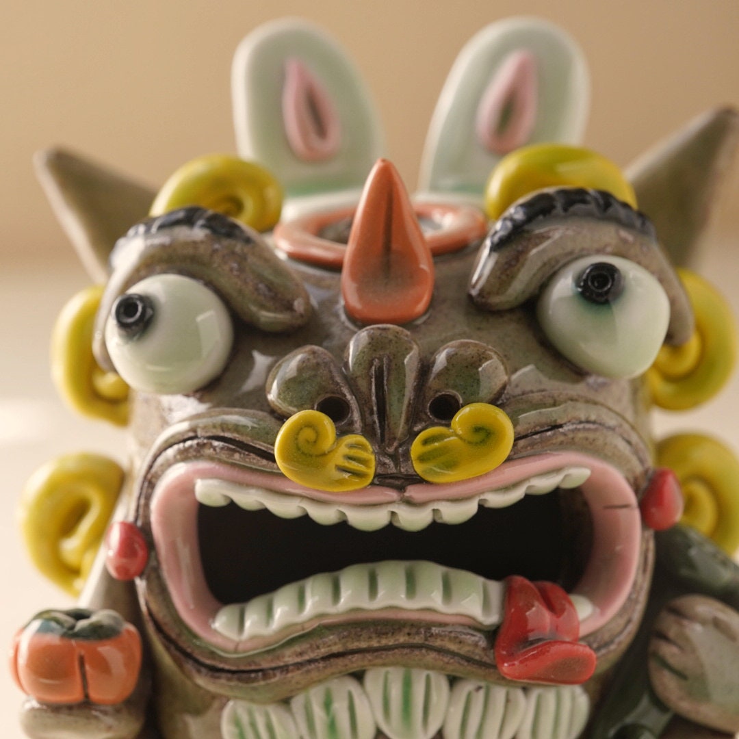 Mystical Pixiu Ceramic Incense Burner | Feng Shui Backflow Incense Holder | Unique Tea Pet | Aromatherapy Gift for Home & Office