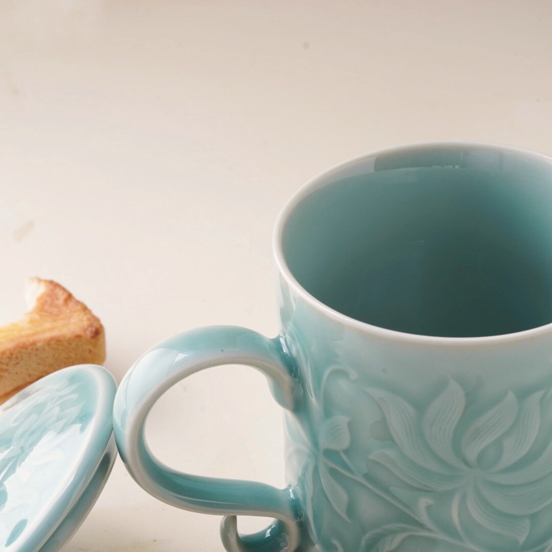 Ceramic Lotus Mug|Handmade Cup|Coffee Decor| Tea Mug|Handmade Pottery|Coffee Cup| Coffee Lover Gift Idea