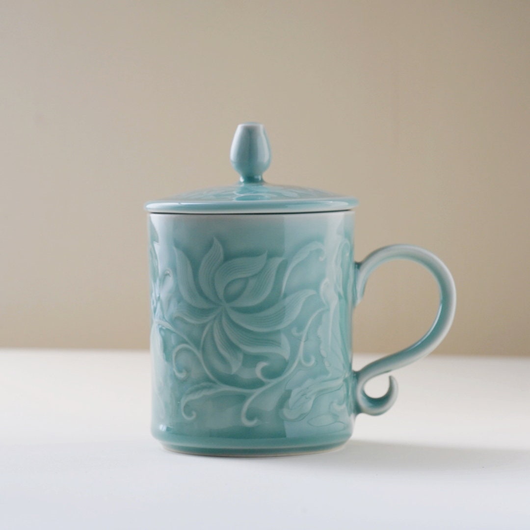 Ceramic Lotus Mug|Handmade Cup|Coffee Decor| Tea Mug|Handmade Pottery|Coffee Cup| Coffee Lover Gift Idea