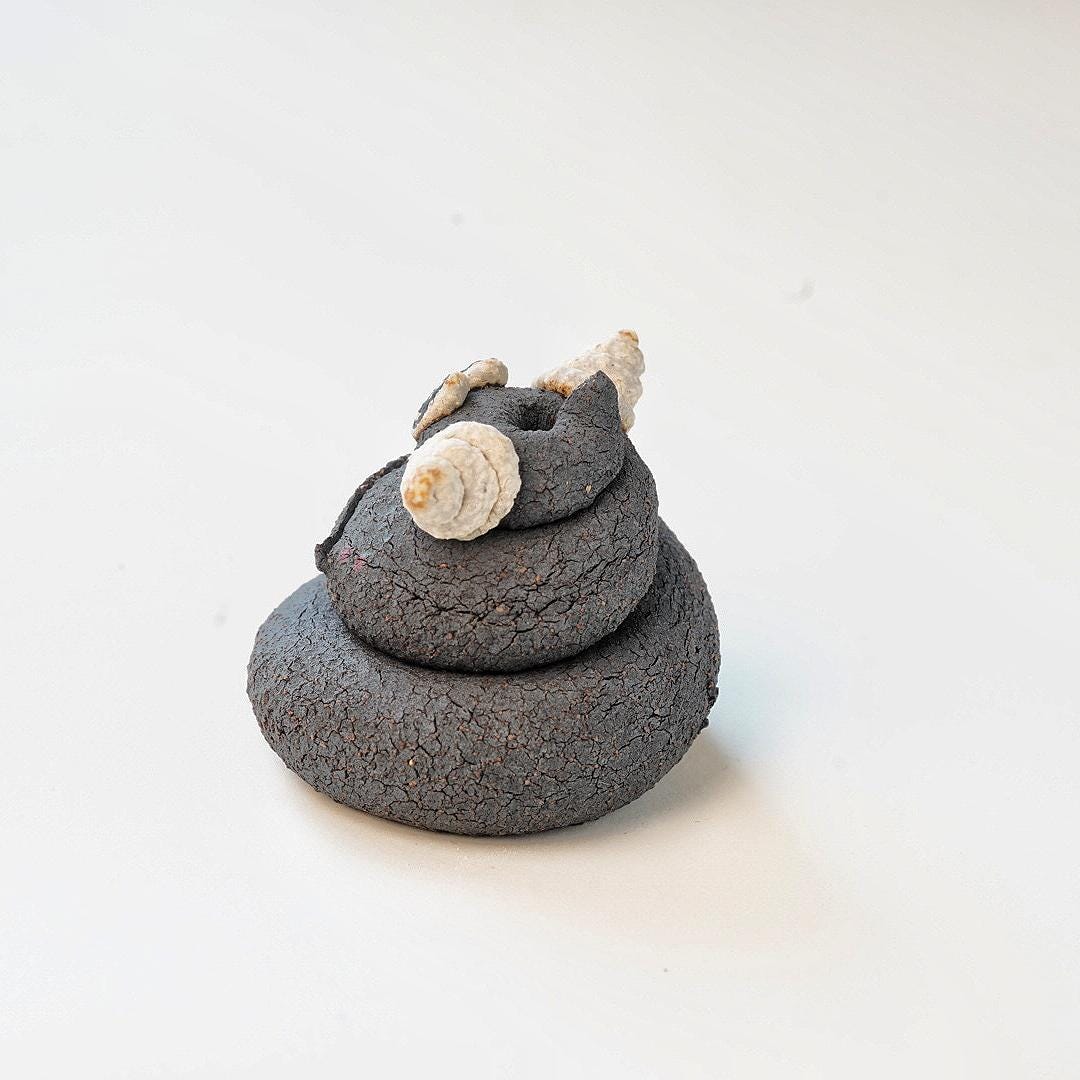 Handmade Funny Poop Monster Ceramic Figurine  | Mini Cute Creative Gift | Funny Ceramic Sculpture | Desk Decoration | Holiday Birthday Gift