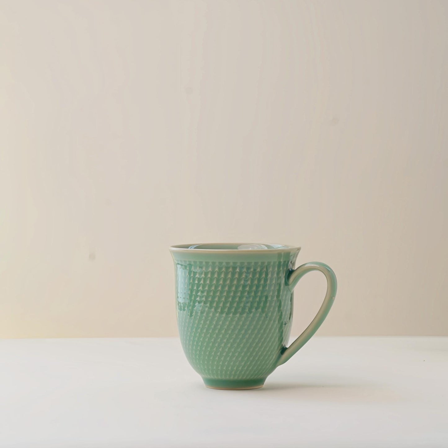 Handcrafted Longquan Celadon Mug, 300ml Minimalist Green Tea Cup, Zen-Inspired Personalized Ceramic Gift