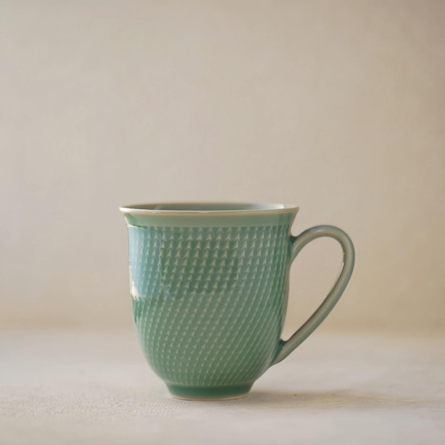 Handcrafted Longquan Celadon Mug, 300ml Minimalist Green Tea Cup, Zen-Inspired Personalized Ceramic Gift