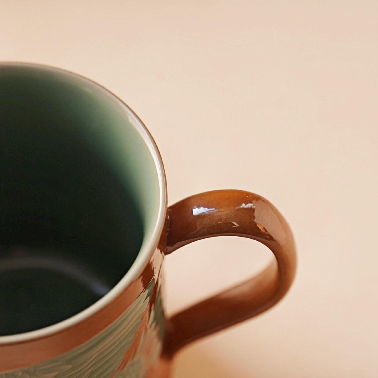 Phoenix Ceramic Mug | 10 OZ Handcrafted Longquan Celadon Cup | Chinese Porcelain Mug with Lid | Symbol of Rebirth | Unique Artisan Gift