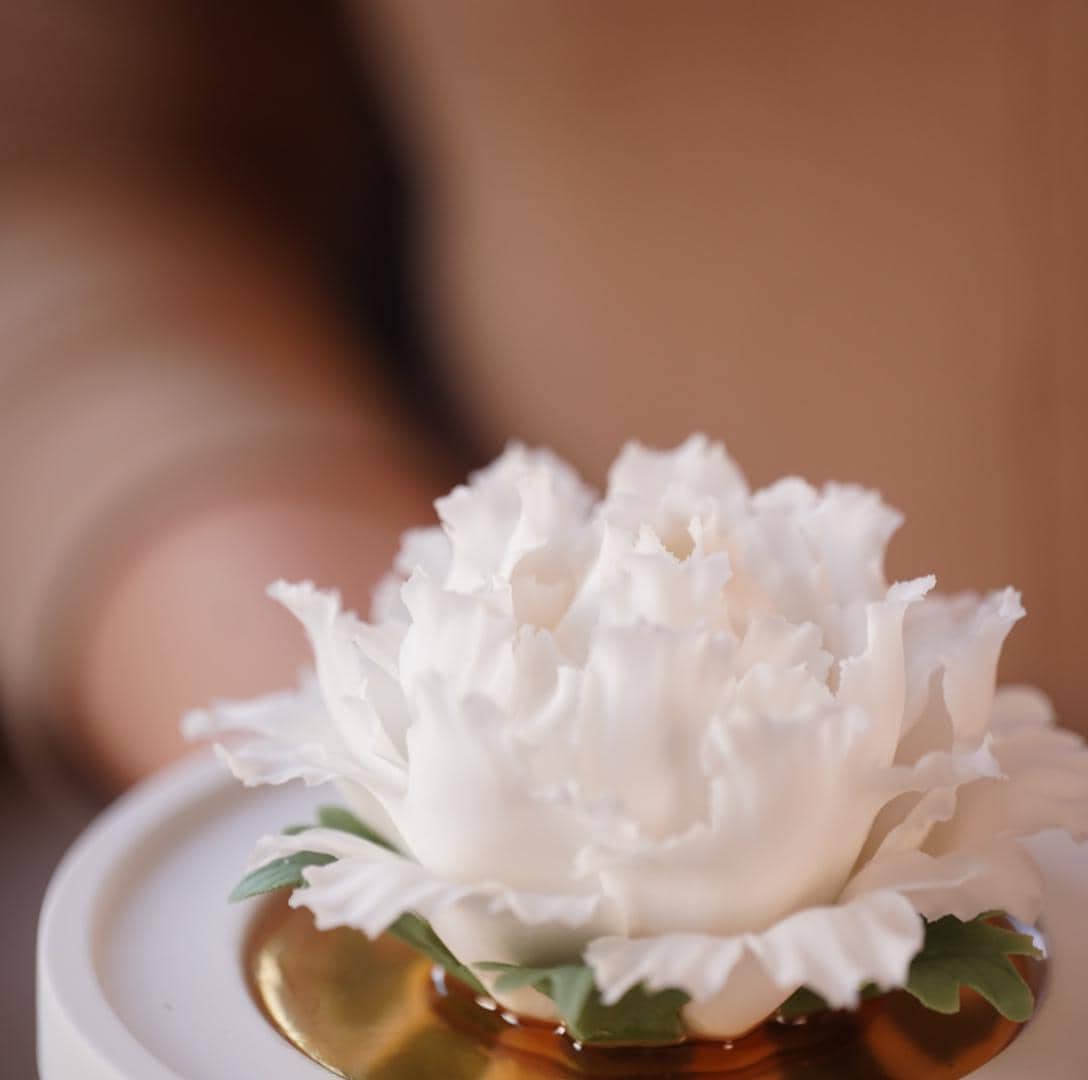 Handmade Ceramic Peony Diffuser | White Porcelain Aroma Diffuser | Elegant Home Fragrance Decor | Artisan Gift for Her