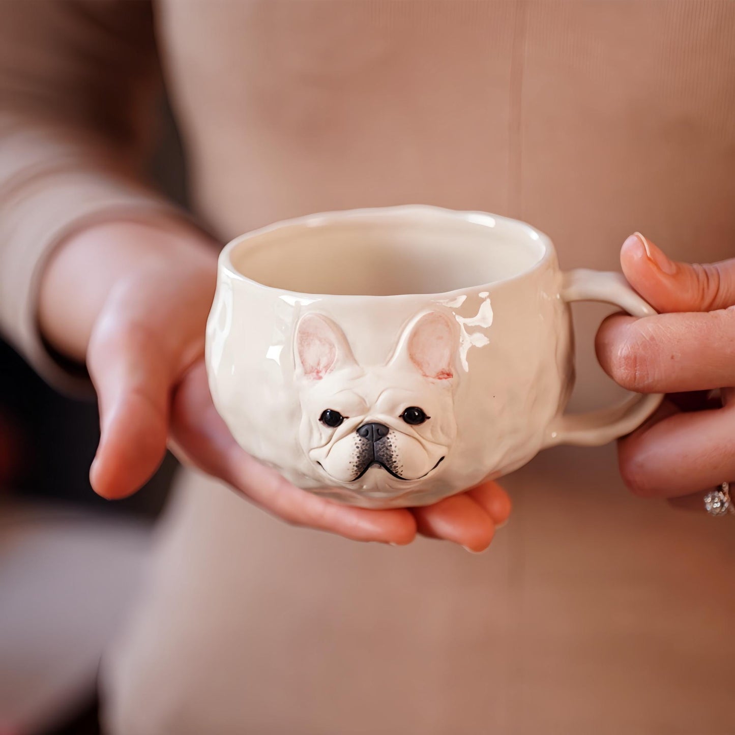 French Bulldog Espresso Cup | 7 OZ Handcrafted Ceramic Dog Mug | Unique Gift for Dog Lovers, Coffee Enthusiasts, Mom, Dad, Wife, Husband