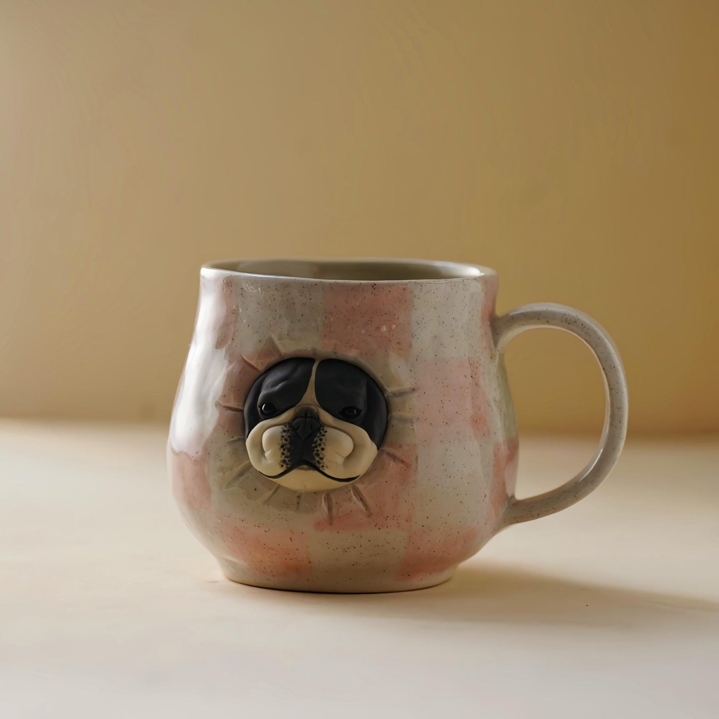 Handcrafted Bulldog Ceramic Mug, Coffee Cup, Dog Lover Gift, French Bulldog Mug, Rustic Tea Cup, Unique Coffee Mug, Gift for Mom or Dad