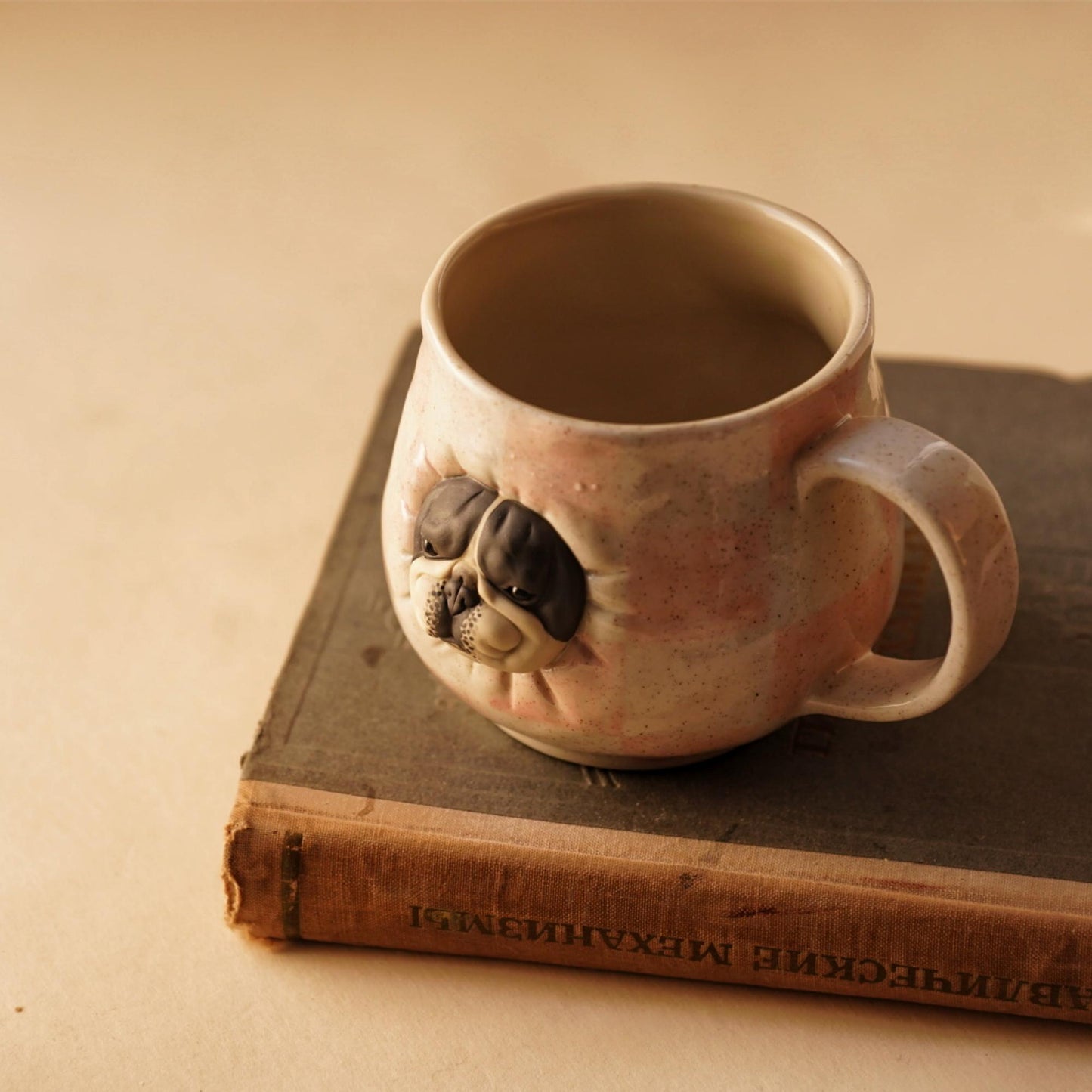 Handcrafted Bulldog Ceramic Mug, Coffee Cup, Dog Lover Gift, French Bulldog Mug, Rustic Tea Cup, Unique Coffee Mug, Gift for Mom or Dad