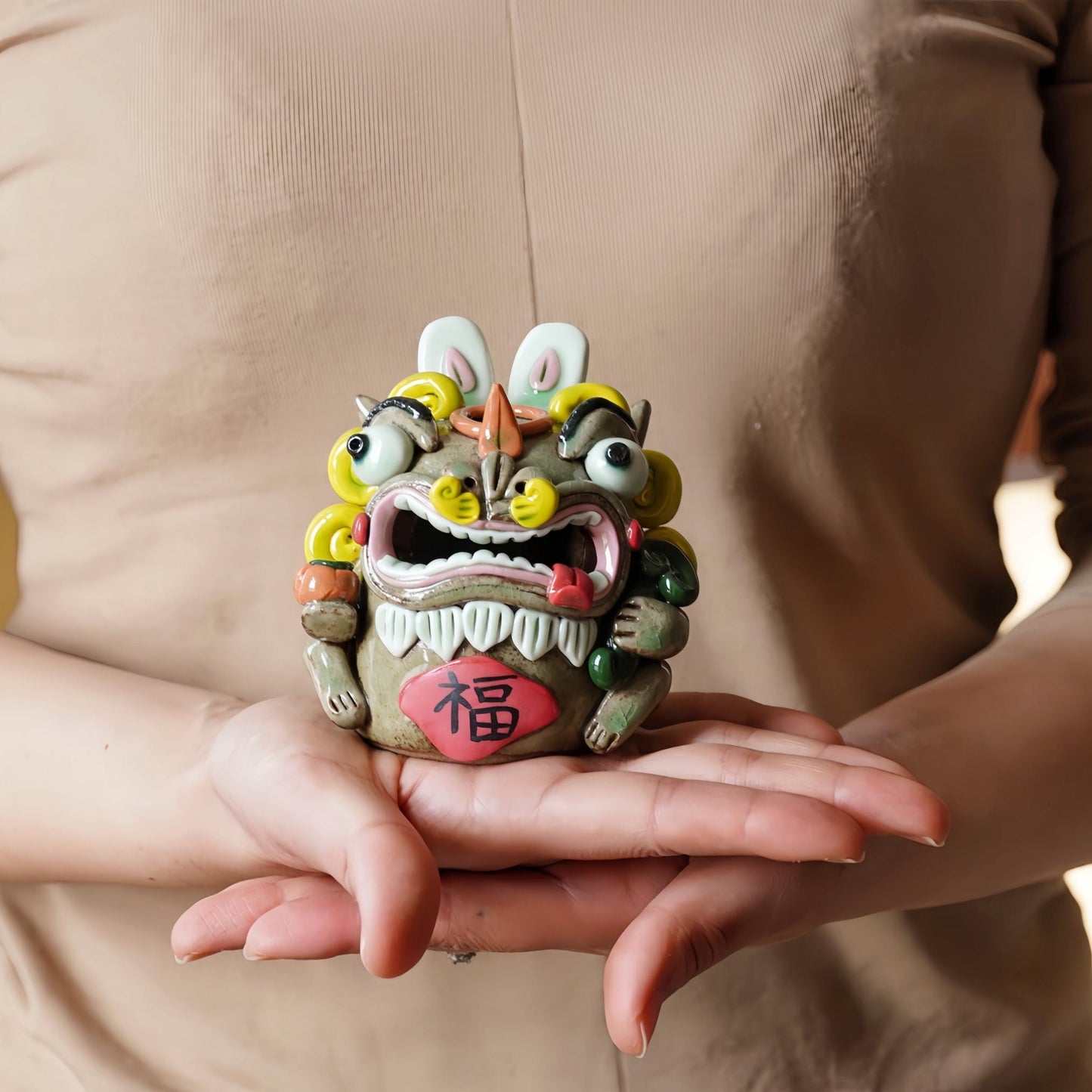 Mystical Pixiu Ceramic Incense Burner | Feng Shui Backflow Incense Holder | Unique Tea Pet | Aromatherapy Gift for Home & Office