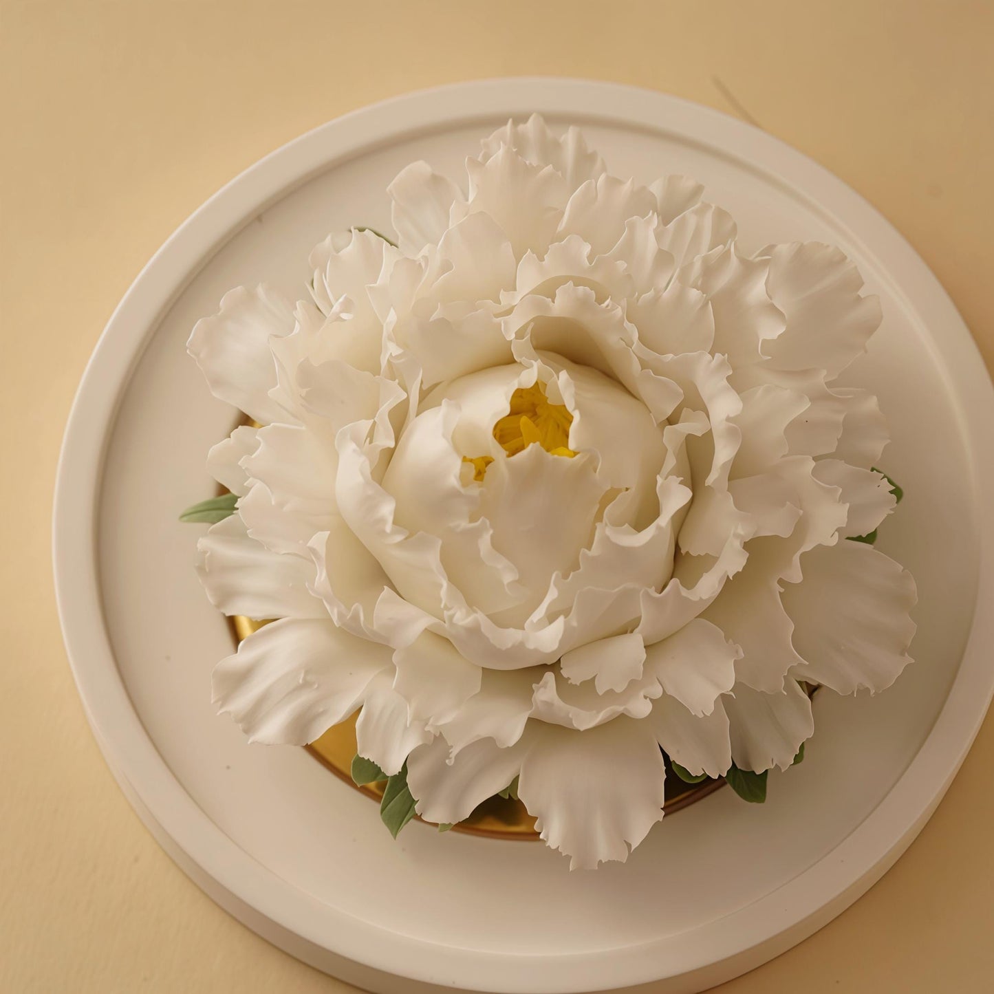 Handmade Ceramic Peony Diffuser | White Porcelain Aroma Diffuser | Elegant Home Fragrance Decor | Artisan Gift for Her