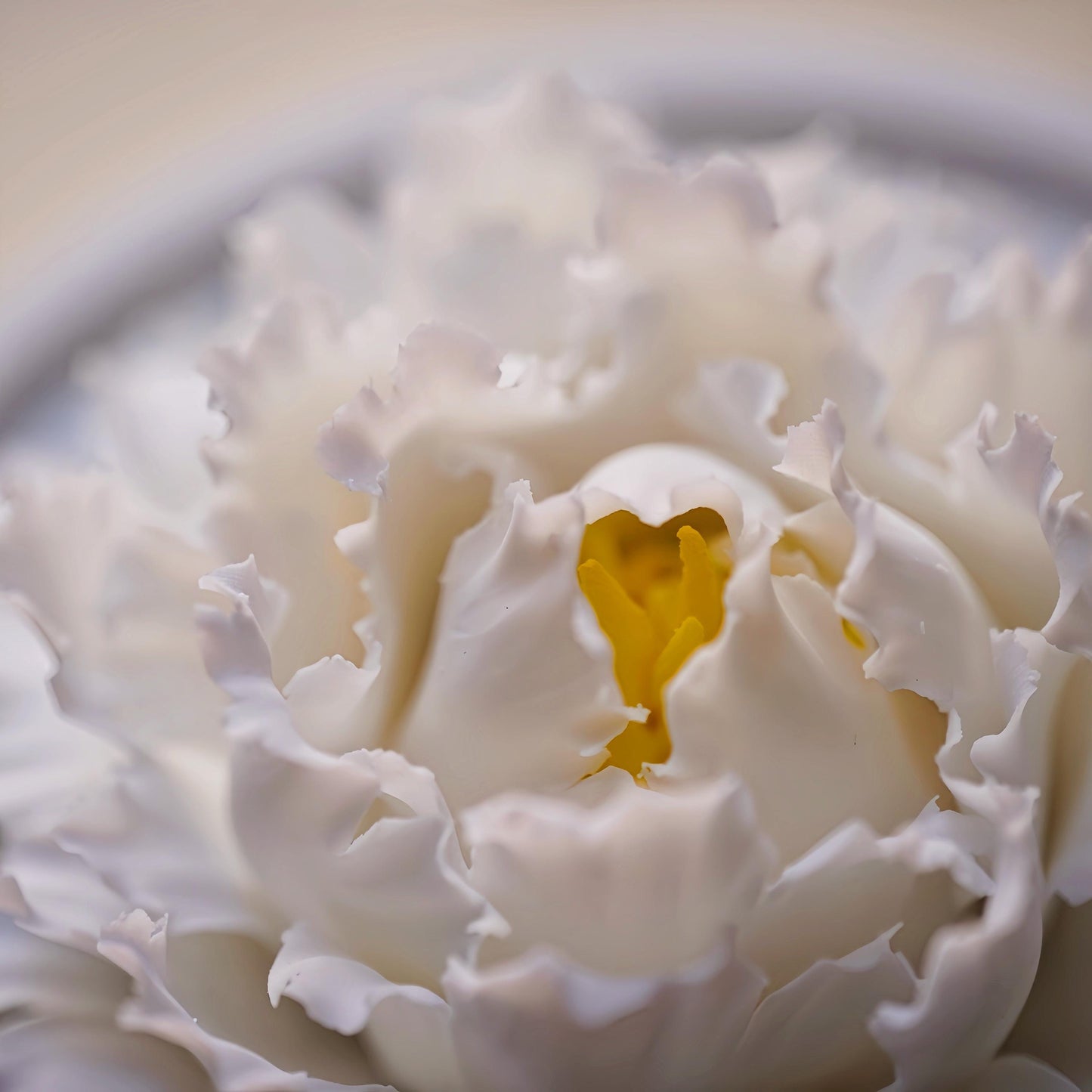 Handmade Ceramic Peony Diffuser | White Porcelain Aroma Diffuser | Elegant Home Fragrance Decor | Artisan Gift for Her