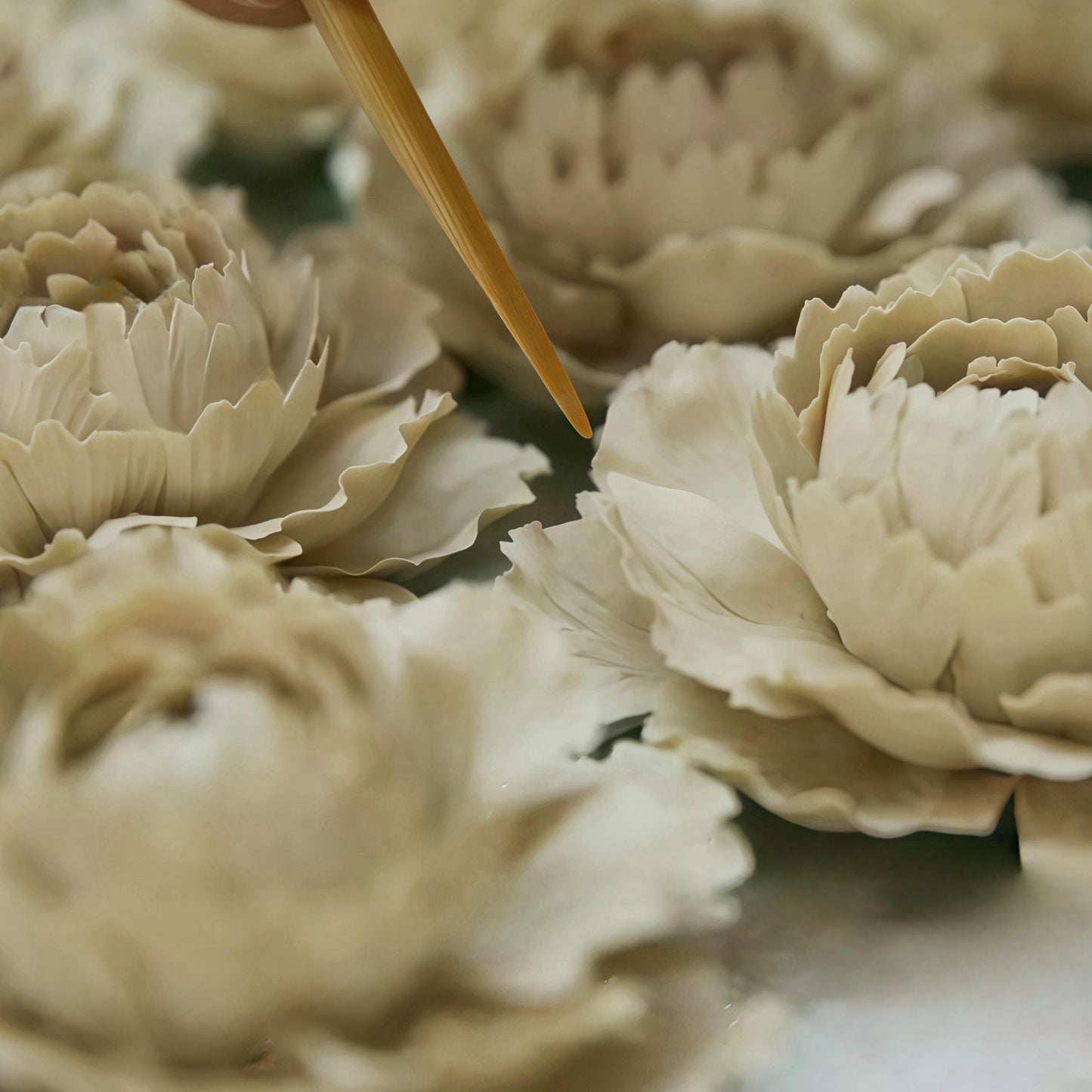 Handmade Ceramic Peony Diffuser | White Porcelain Aroma Diffuser | Elegant Home Fragrance Decor | Artisan Gift for Her