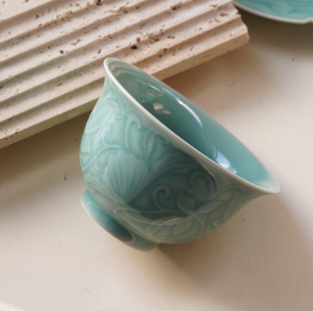 Gaiwan Tea Set | 150ml Handcrafted Chinese Porcelain | Traditional Gongfu Tea Cup with Lid and Saucer | Artisan Gift