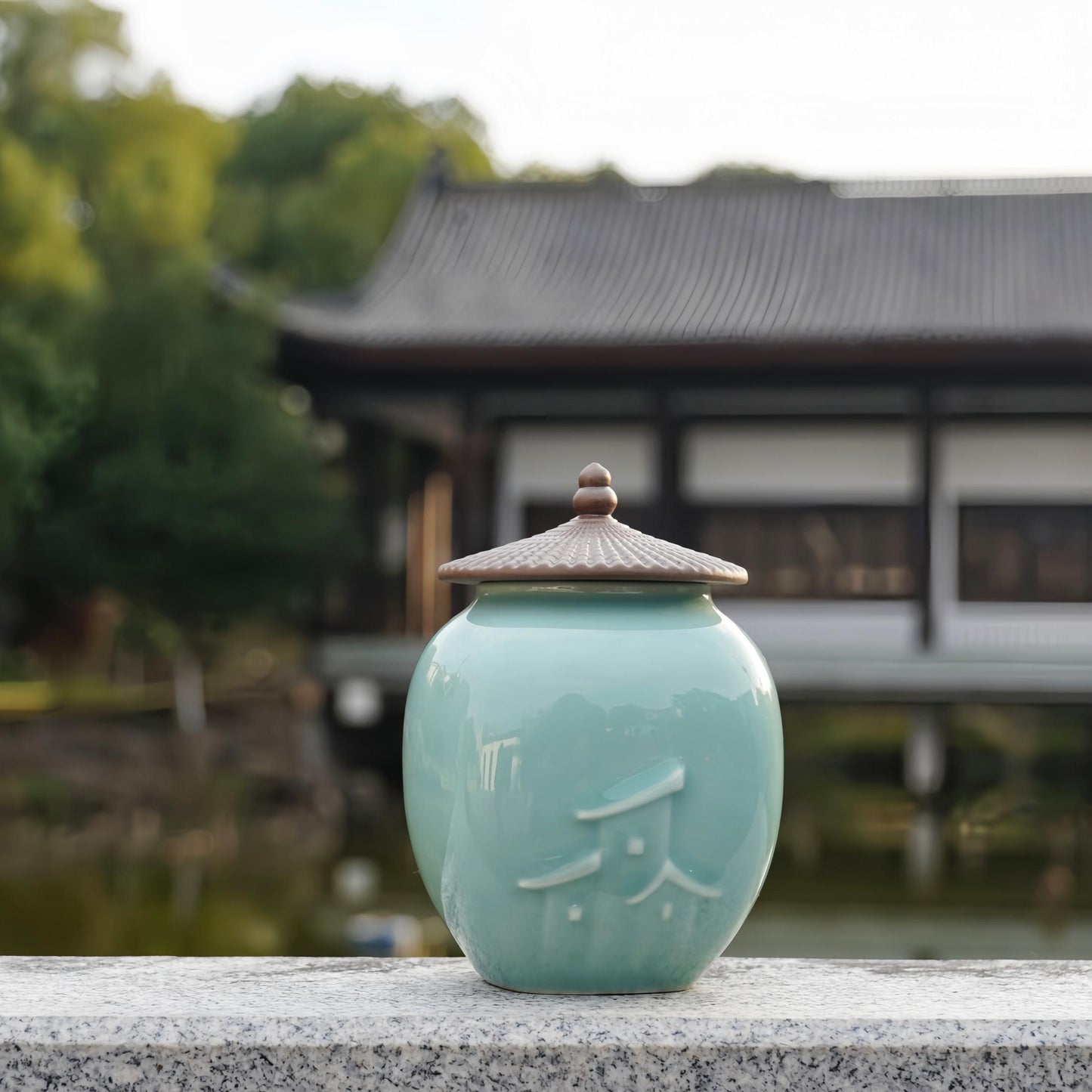 Handmade Ceramic Tea Caddy – 350ML Jar, Porcelain Tea Storage, Airtight Canister for Loose Leaf Tea, Coffee, Spices, Elegant Tea Gift