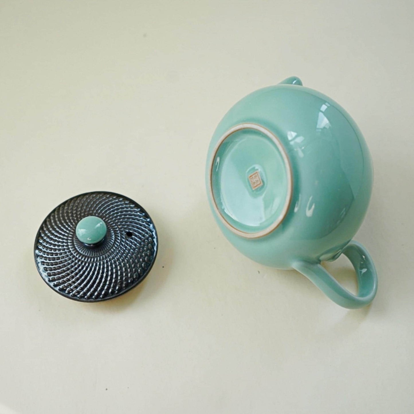 Handmade Longquan Celadon Teapot | 220ml Chinese Ceramic Tea Pot | Artisan Handcrafted with Artist Signature