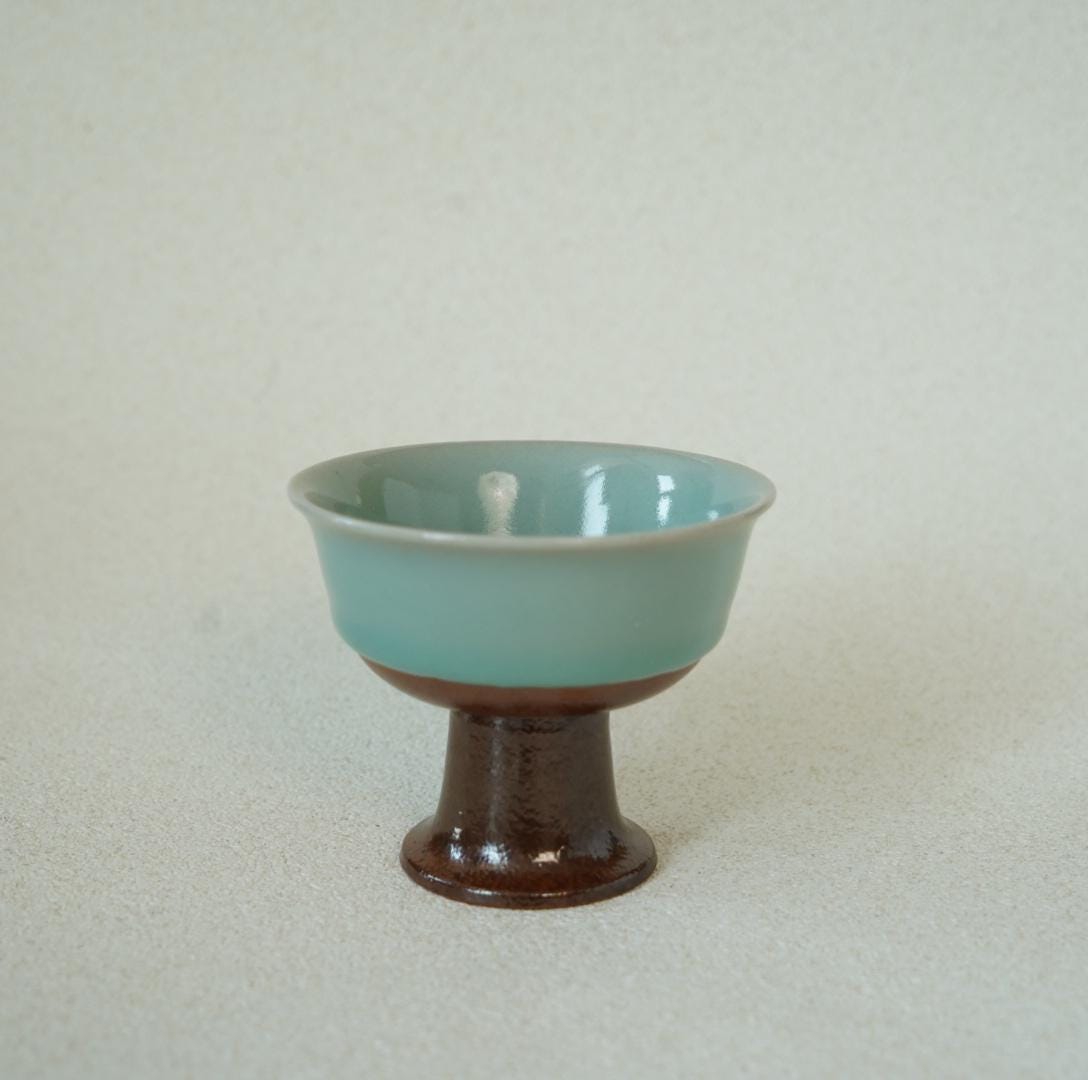 Pedestal Cup – Handmade Chinese Ceramic Chalice | Wabi Sabi Zen Style Gongfu Tea Cup | Minimalist High Foot Cup for Tea, Wine, Ritual