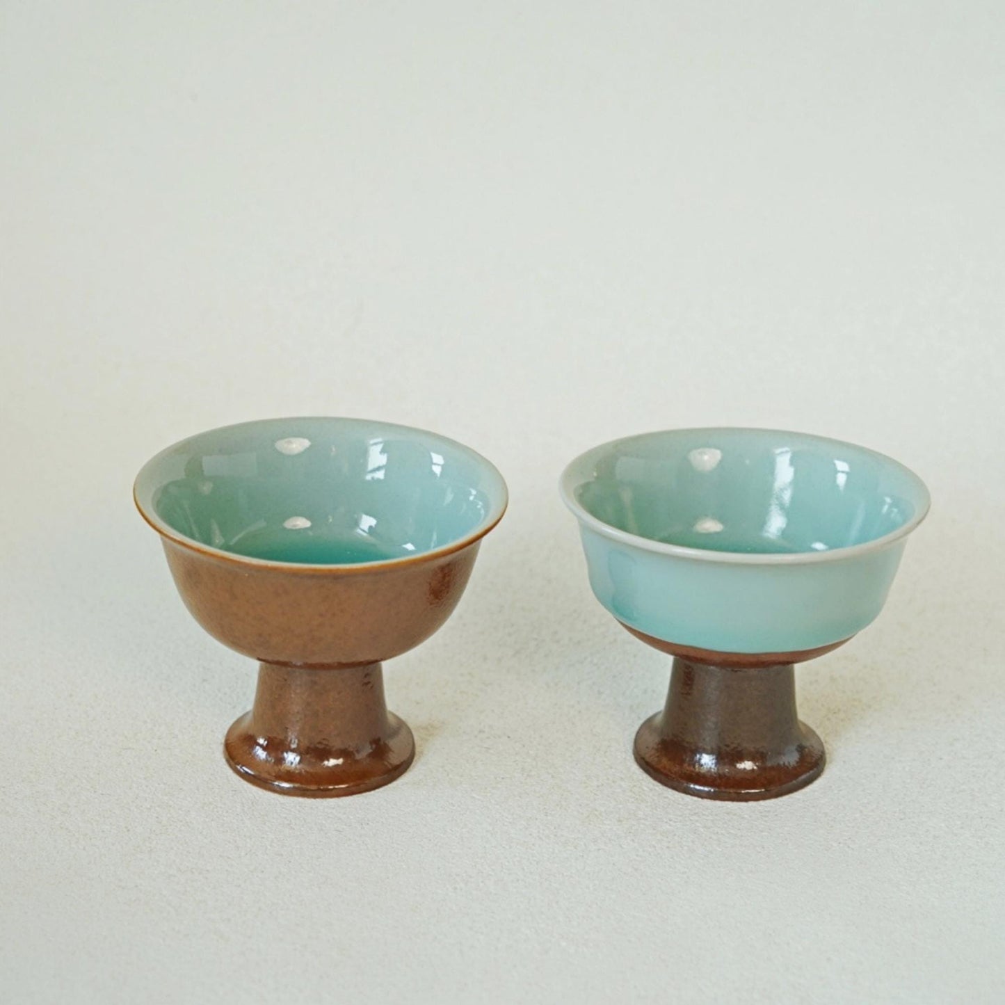 Pedestal Cup – Handmade Chinese Ceramic Chalice | Wabi Sabi Zen Style Gongfu Tea Cup | Minimalist High Foot Cup for Tea, Wine, Ritual