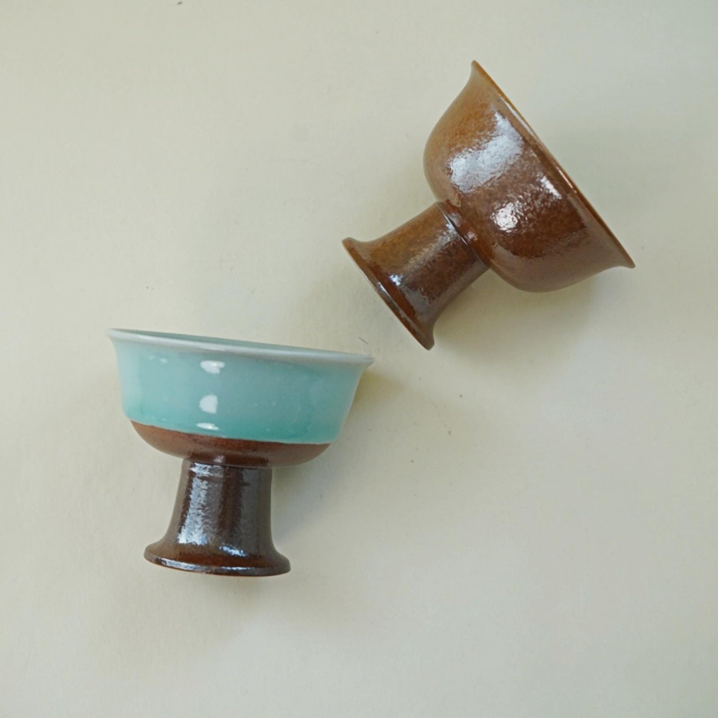 Pedestal Cup – Handmade Chinese Ceramic Chalice | Wabi Sabi Zen Style Gongfu Tea Cup | Minimalist High Foot Cup for Tea, Wine, Ritual