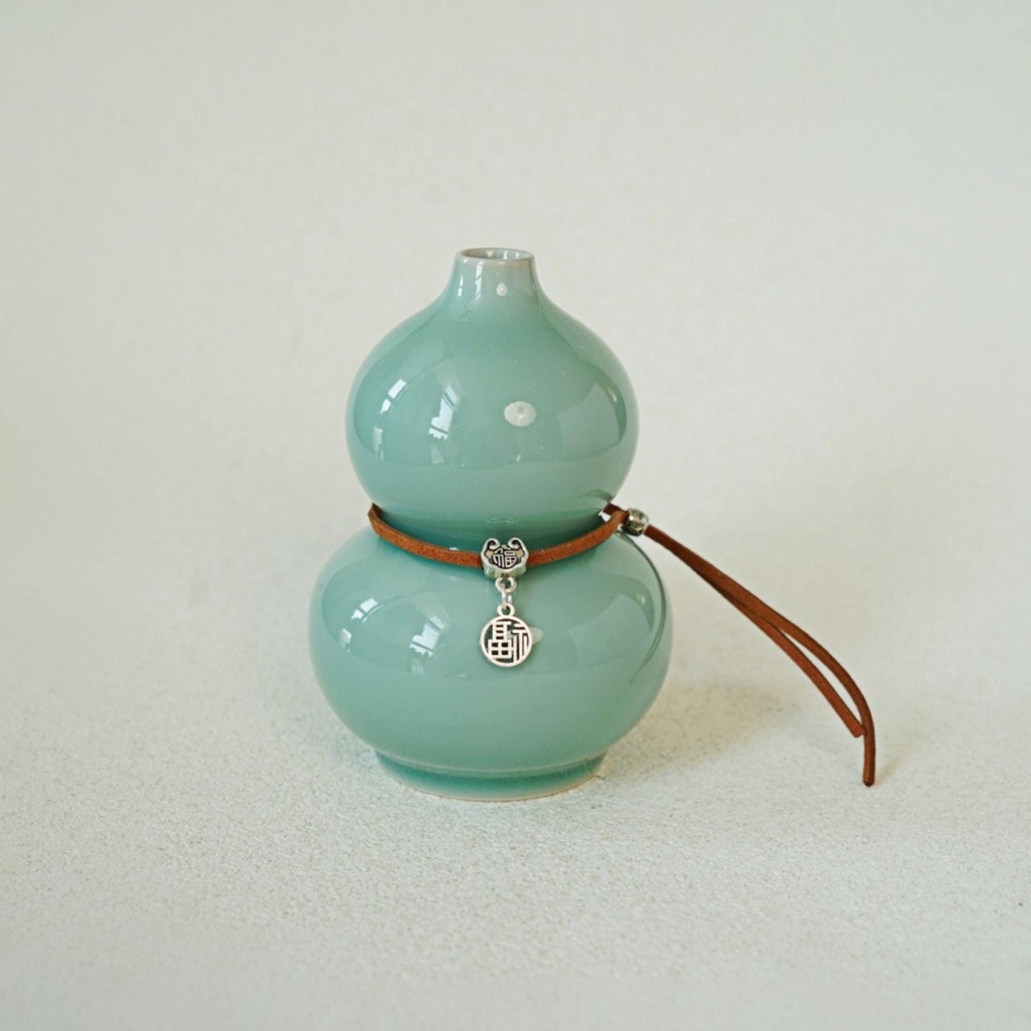 Mini Gourd Vase for Zen Home | Ritual Bud Vase | Lucky Ceramic Decor | Oriental Blessing Gift | Wabi Sabi Spirit Pottery
